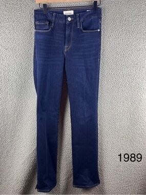 Frame Denim Women’s Le Mini Boot Dark Blue Slim Straight Jeans Size 28